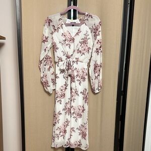 Express Floral Print Long Sleeve Dress xs